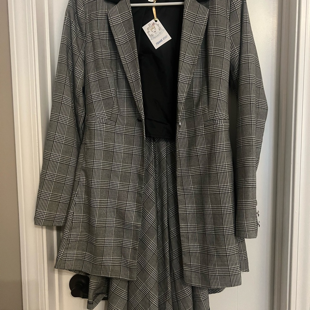 VENUS Gray Blazer Classic Suit Jacket